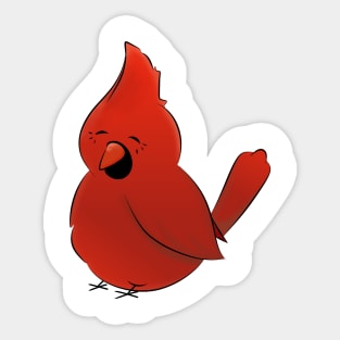 Cardinal Chibi Bird Sticker